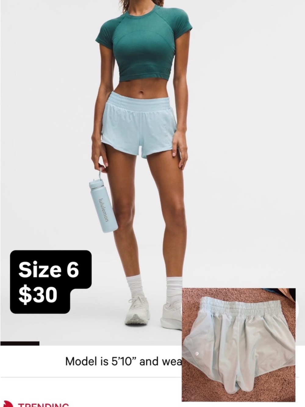 lululemon athletica Light Blue Women's Athletic Shorts